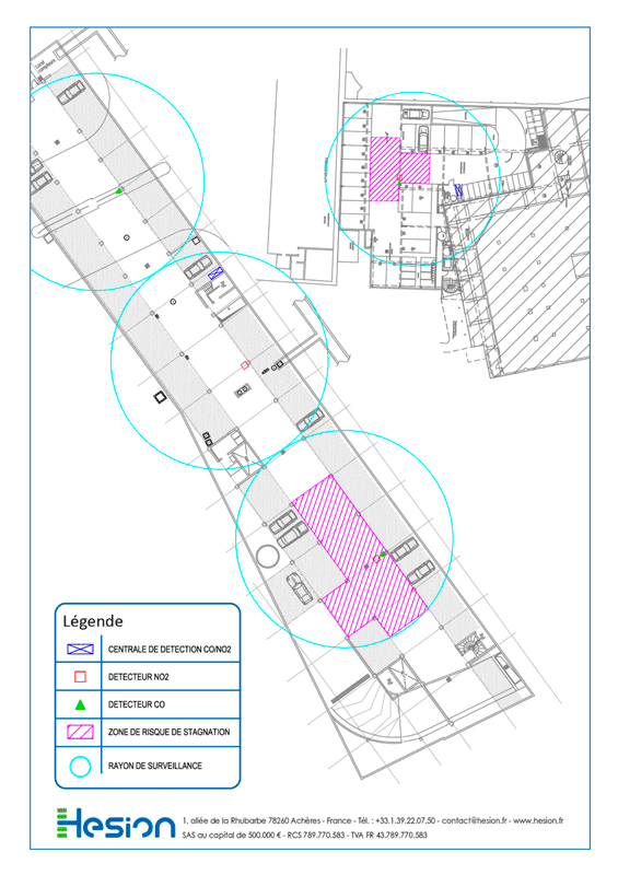 Hesion Gaz underground car park equipment layout