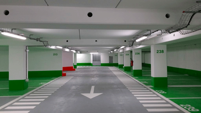 Modern underground car park - Hesion Gaz